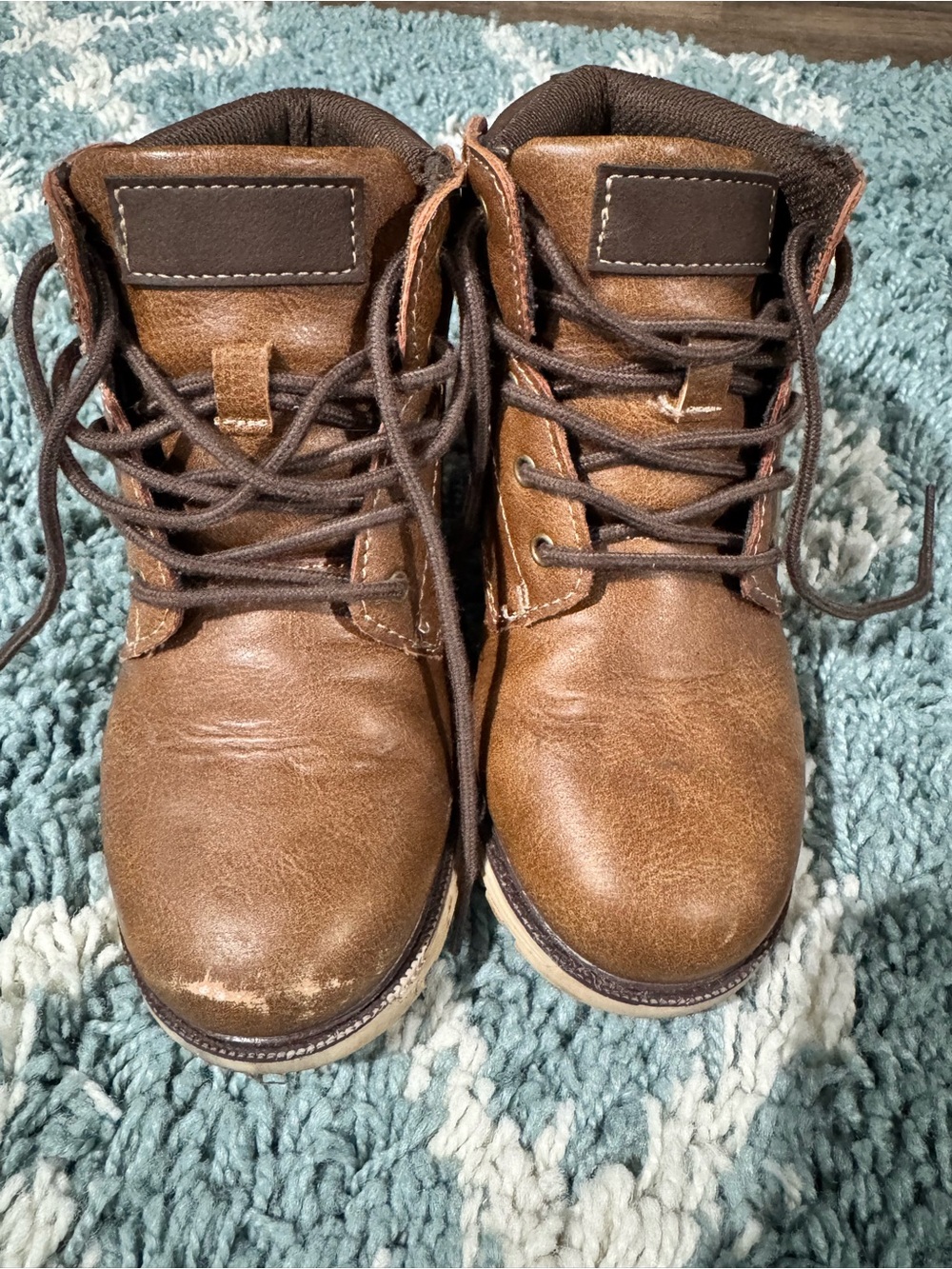 Crown Vintage Boys Brown Lace-Up Workstyle Boots